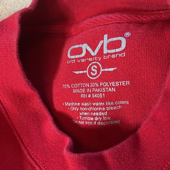 OVB Ohio State red. Sz Small sweatshirt, felted lettering embroidered, block "O - Picture 7 of 9